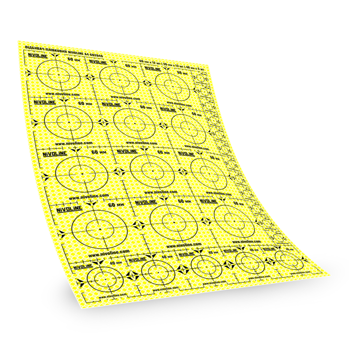 Відбивач геодезичний плівковий для тахеометрів NIVOLINE A4 602040 (Жовтий)